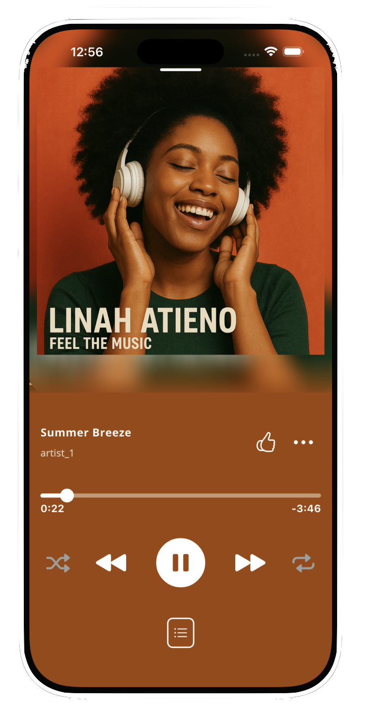 Now Playing screen (light theme)